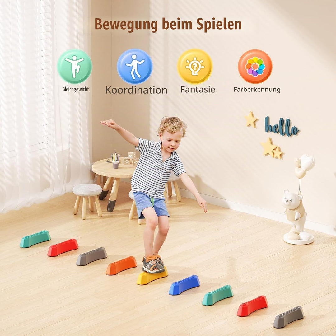 Balanciersteine für Kinder 12 Stück Fördert Gleichgewicht Koordination für Indoor &amp; Outdoor Stapelst