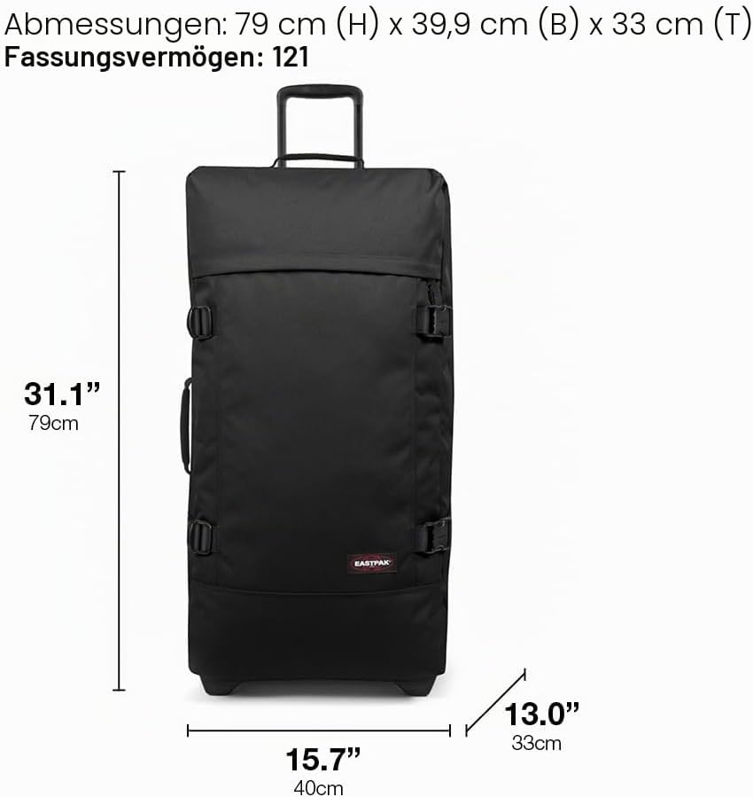 EASTPAK TRANVERZ L Koffer, 79 x 40 x 33 cm, 121 L Wine Burgundy, Wine Burgundy