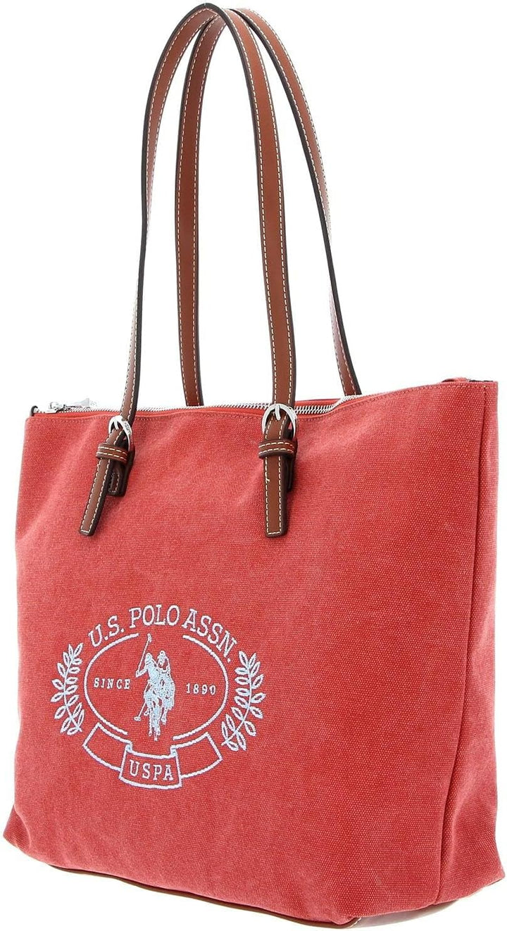 U.S. POLO ASSN. Springfield Canvas Shopping Bag M Peach