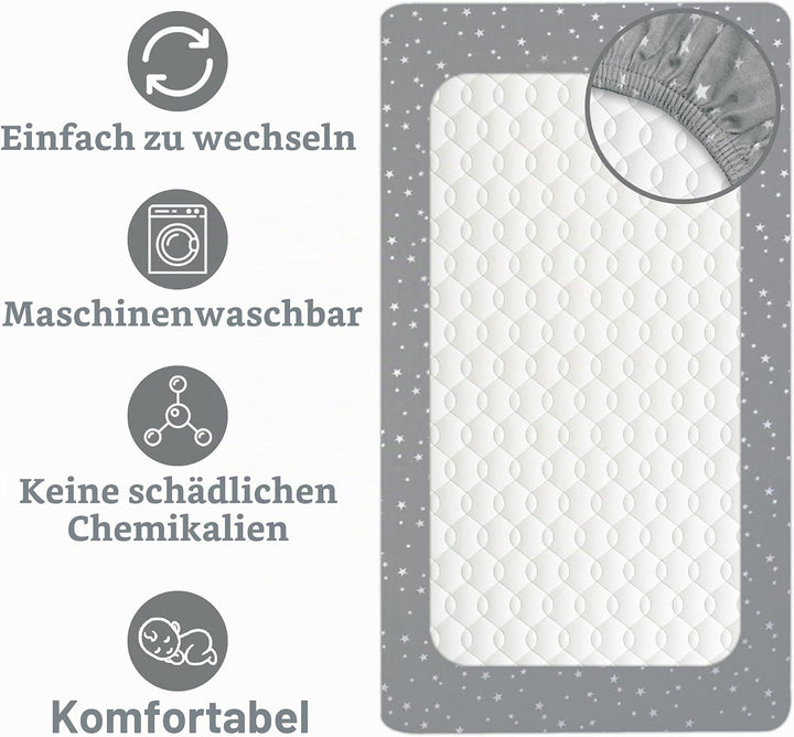Lilly B. Bio-Baumwolle GOTS 2-in-1-Pack mit 2 Wasserdichten Babybettlaken, verwendet anstelle von Ma
