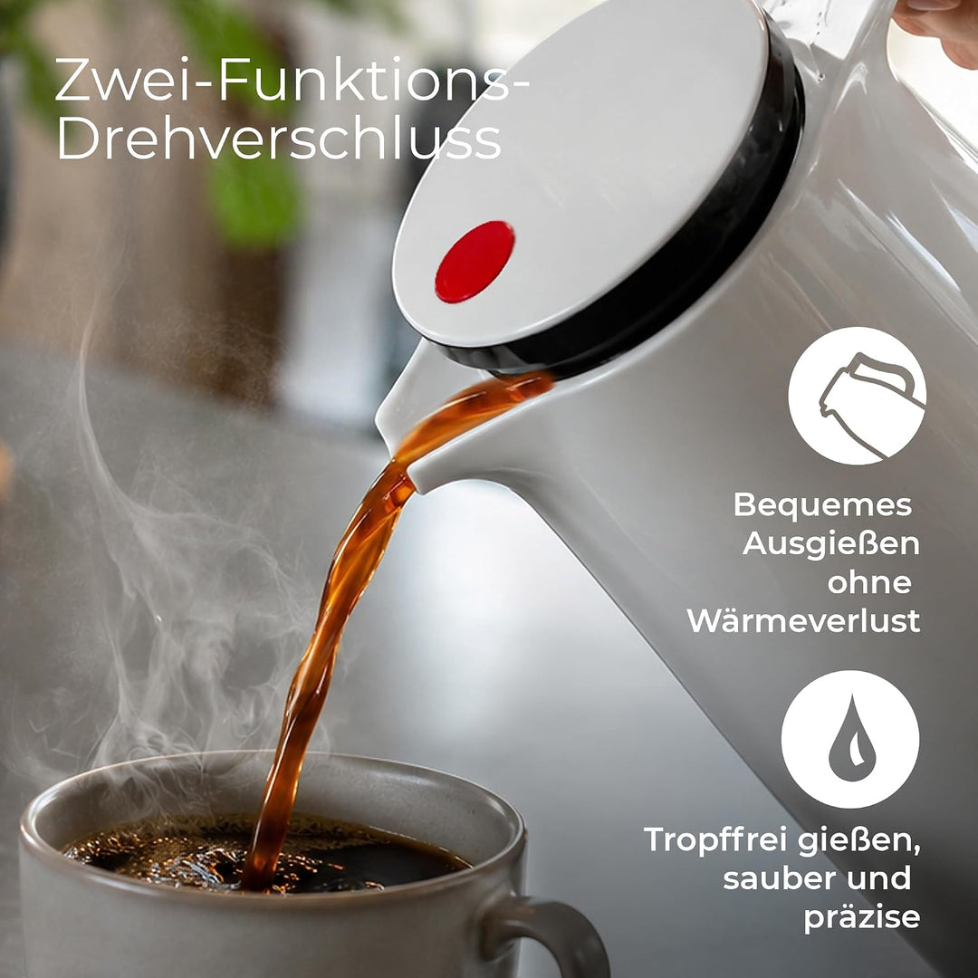 ROTPUNKT Isolierkanne 760 Maxima 1,0 l | Zweifunktions-Drehverschluss | BPA-frei - gesundes Trinken