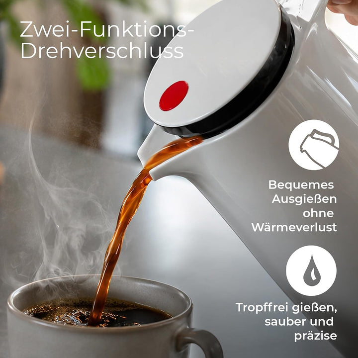 ROTPUNKT Isolierkanne 760 Maxima 1,0 l | Zweifunktions-Drehverschluss | BPA-frei - gesundes Trinken
