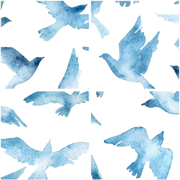 Wandbilder Dekoration Wohnzimmer Vögel digital Wolke Taube Panorama Bilder auf Glas 120x50cm Glasbil