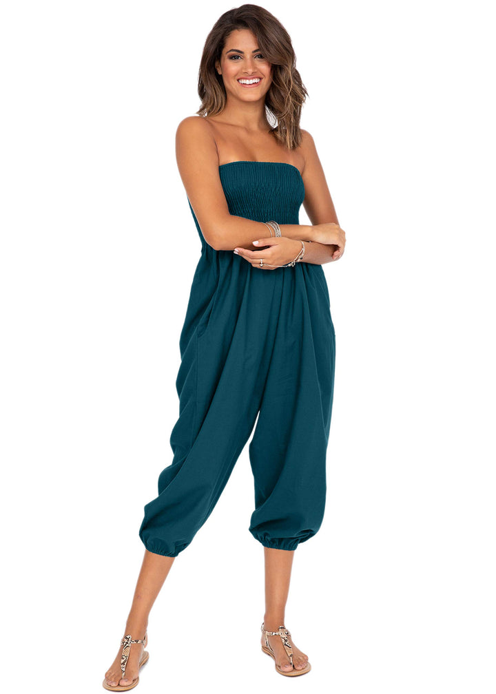 likemary extraweite Haremshose Damen, Einteiler aus Baumwolle - 2-in-1 Jumpsuit – Pumphose, optional