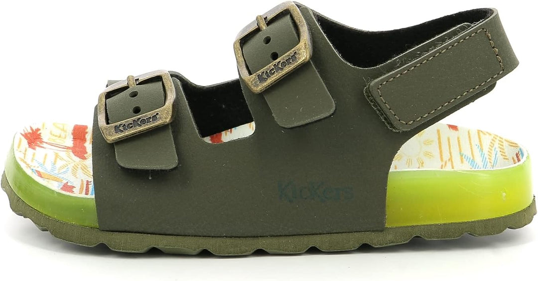Kickers Jungen Sunyva Sandale 24 EU Khaki Gelb Surf, 24 EU Khaki Gelb Surf