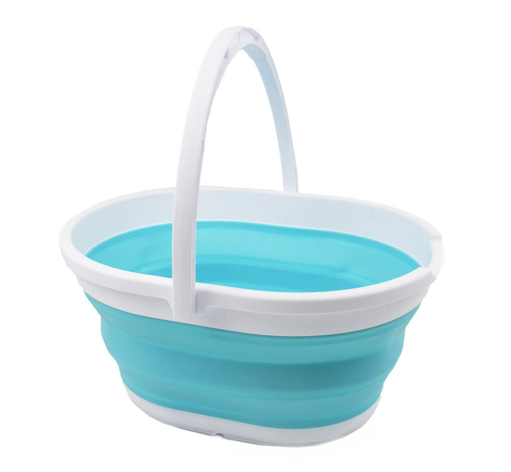 SAMMART 11L Faltbarer Korb mit Griff – Tragbarer Outdoor-Picknickkorb/Krater – Faltbare Einkaufstasc