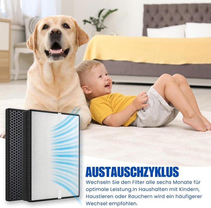 Allyson Ersatzfilter-Set für Philips Luftreiniger - HEPA & Aktivkohle - Hohe Filterleistung - Kompat