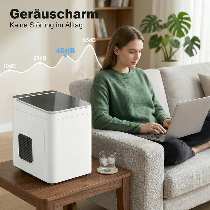 HOMCOM Eiswürfelmaschine Klein, 12 kg 24 Std., 9 Eiswürfel in 7-10 Minuten, 2 Grössen von Bullet-Eis