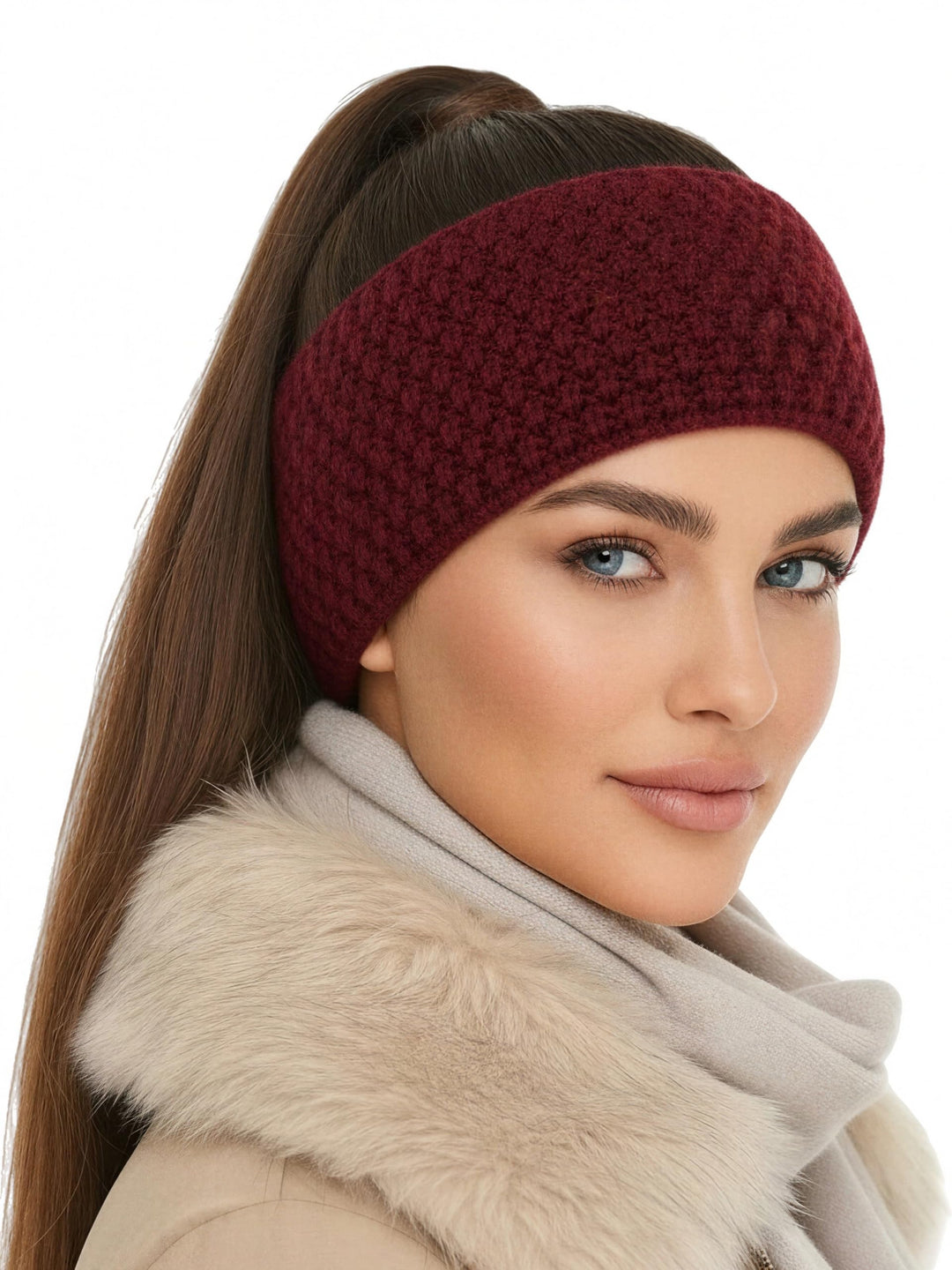 Baesics Stirnband Bordeaux für Damen & Herren – warme & elastische Unisex Ohrenwärmer mit Fleecefutt