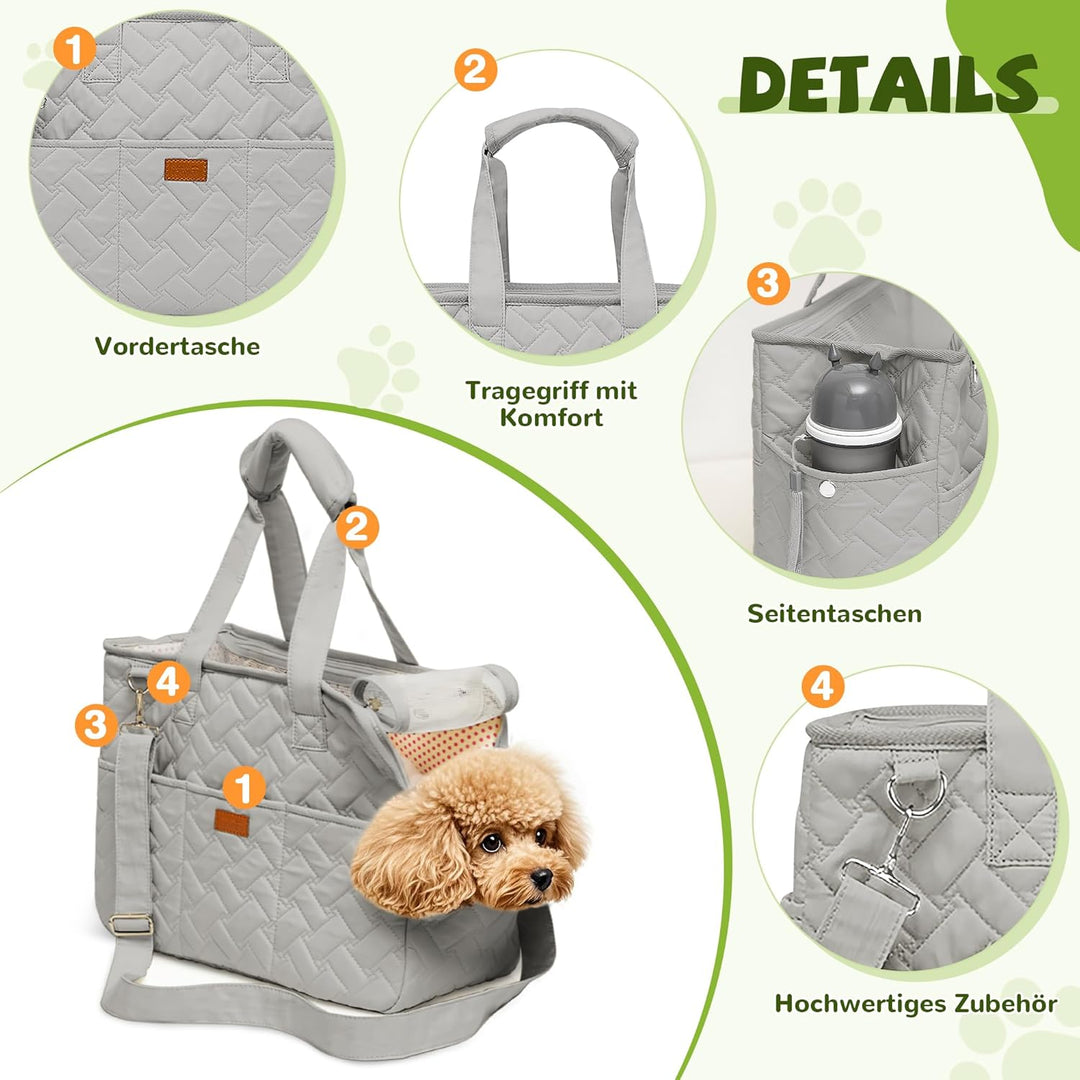 ALLSOPETS Katzentrage, Weiche Hundetransportbox für Kleine Hunde, Tragbare Transportbox für Hunde, R