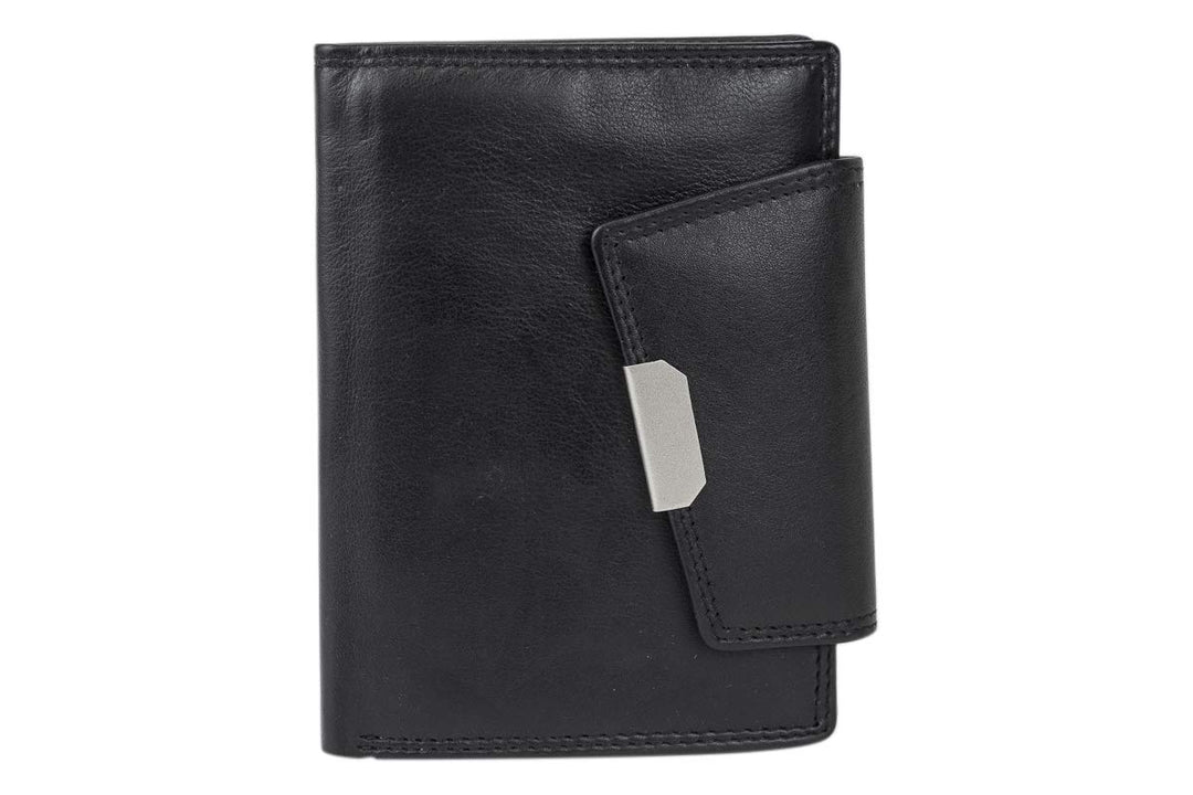 Damenbörse Portemonnaie Geldbörse im Hochformat LEAS in Echt-Leder, schwarz - Ladies-Collection