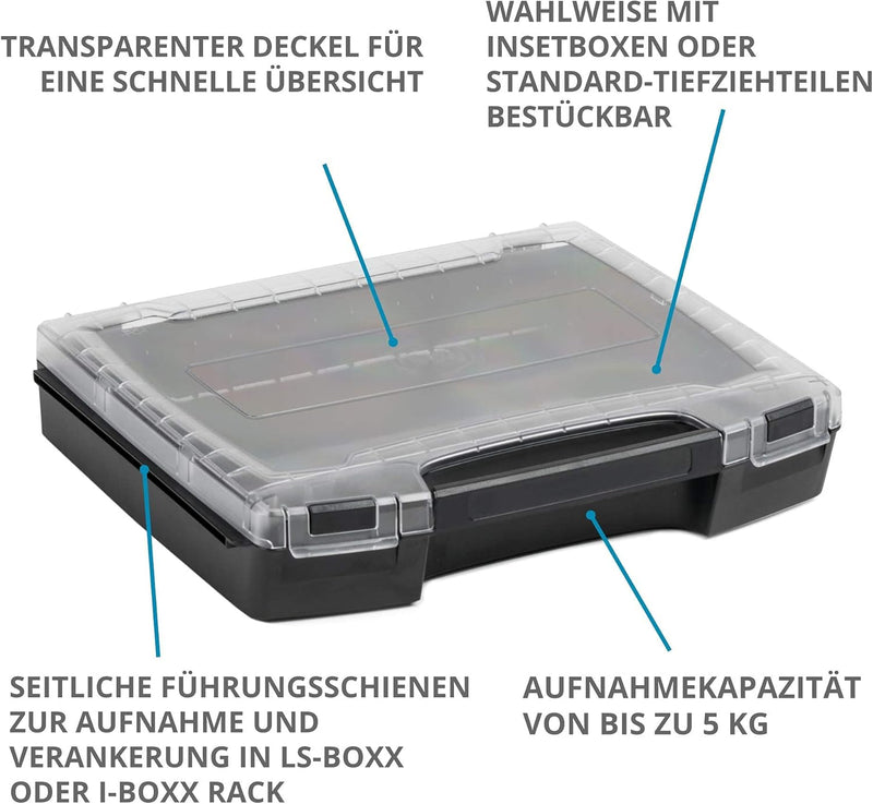 Bosch Sortimo Werkzeugkoffer-Set LS-BOXX 306 schwarz mit 2x i-BOXX leer | personalisiert mit Ihrem L