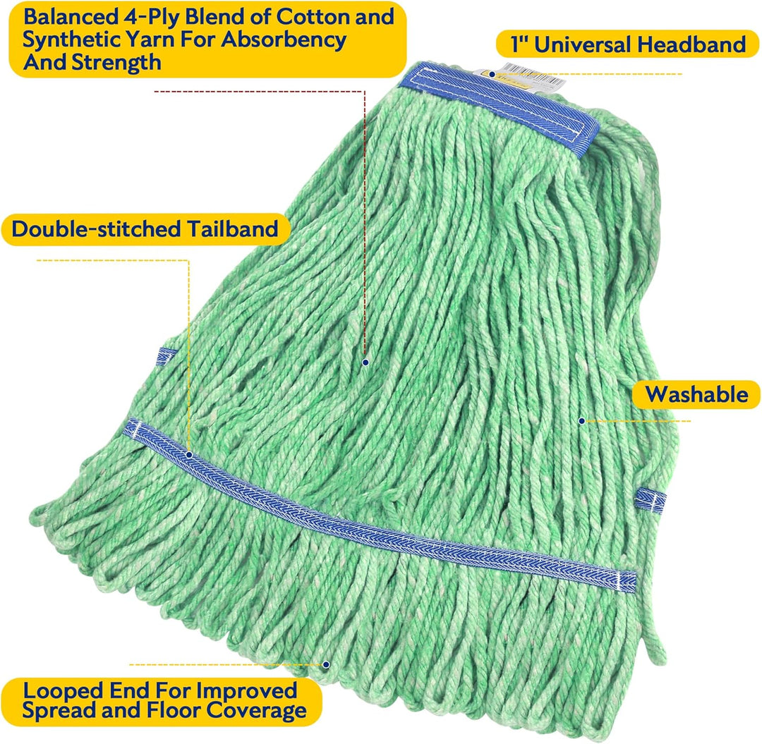 Matthew Cleaning Heavy Duty Mop Head Commercial Replacement for General and Floor Cleaning, Wet Indu