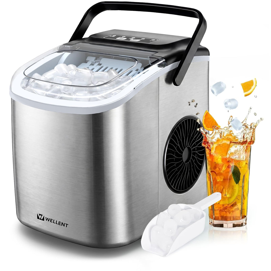 Eiswürfel Maschine, Tisch-Eismaschine mit Selbstreinigung, 12kg/24h Eiswürfelproduktion, 8 Würfel in
