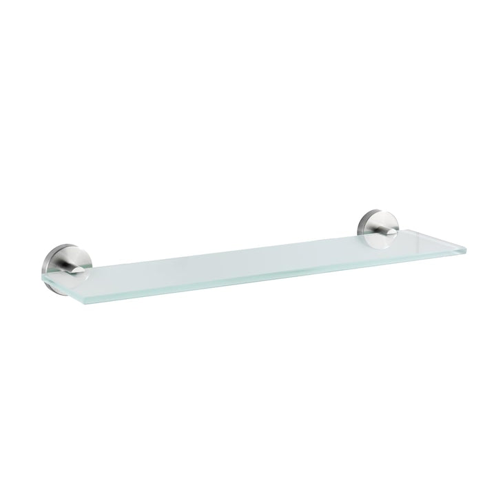 WENKO Glas Wandablage Bosio Edelstahl matt - Badezimmerablage, Edelstahl rostfrei, 46.5 x 5.5 x 13.5