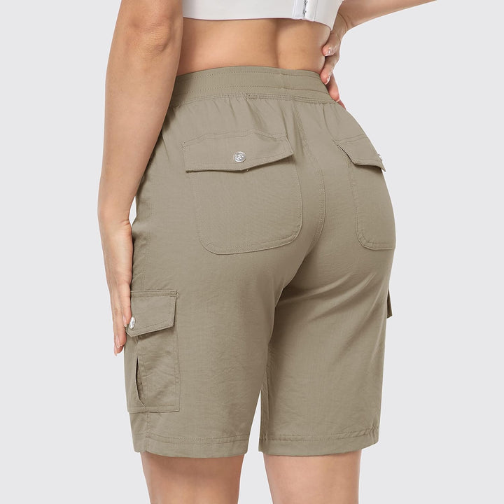 JINSHI Shorts Damen Sommer Cargohose Kurze Wanderhose Outdoor Schnelltrocknend Freizeithose mit Mehr