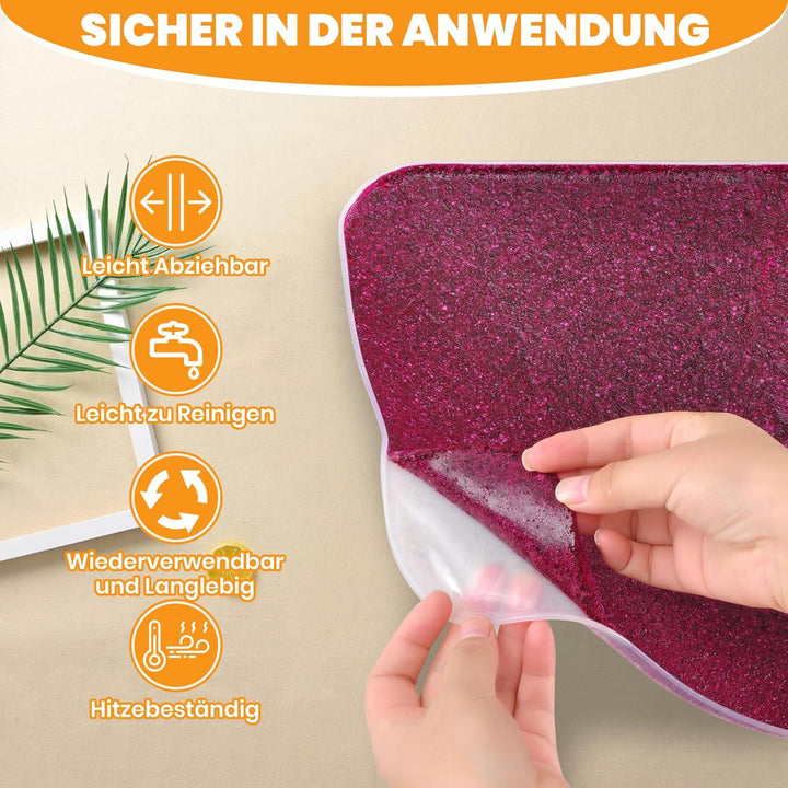 4er Silikon-Dörrfolie mit Rand, 4er Mesh Dörrfolie Silikon, Antihaftbeschichtete Dörrautomat Zubehör
