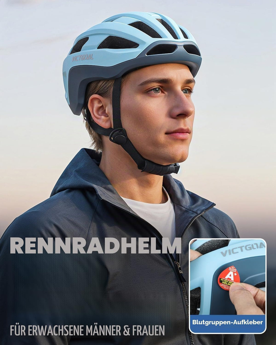 VICTGOAL Rennrad Helm Männer Frauen Leicht Fahrradhelm Herren Rennrad mit Magnetischen Rücklicht Ein