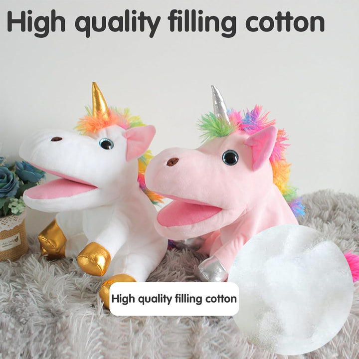 Einhorn Kuscheltiere Handpuppen Interaktives Spielzeug für Mädchen Handpuppe Tier Plüschtier für Ges