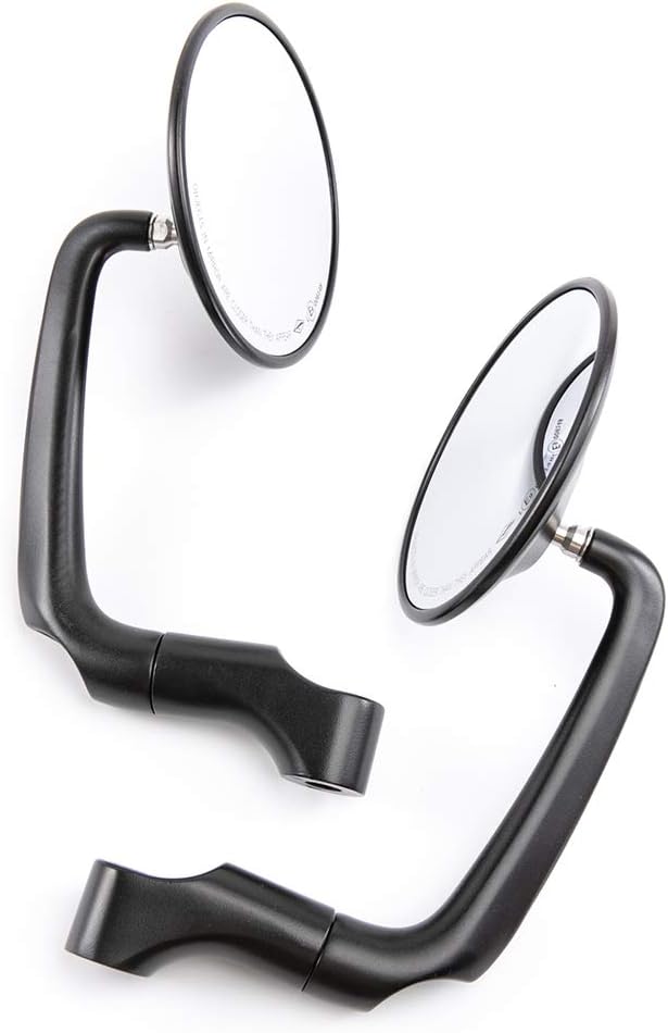 APEBAZY Motorradspiegel CNC Aluminium Rückansicht Rückspiegel Seitenspiegel #1 Schwarz, #1 Schwarz