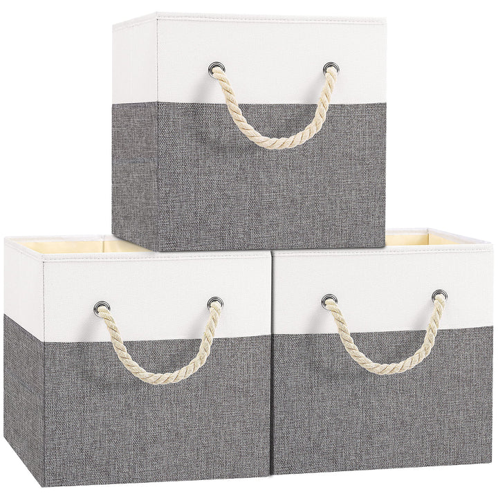 Yawinhe Aufbewahrungsbox, Faltbare Aufbewahrungsboxen ohne Deckel, Waschbare, Offene Stoffbox, für S