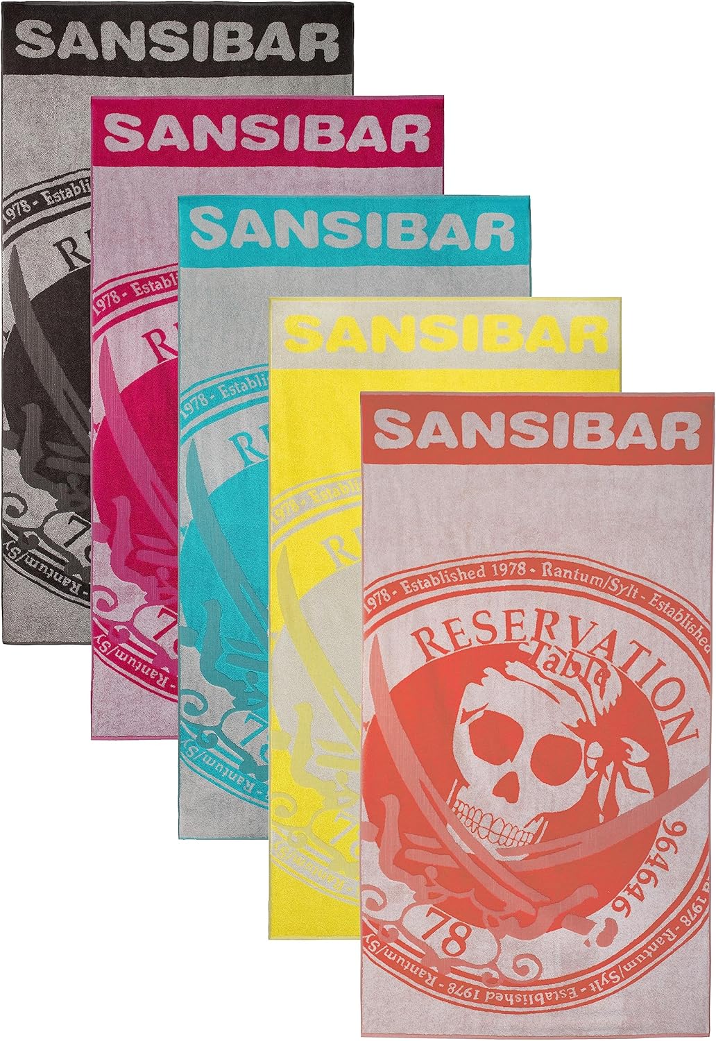 Sansibar Badetuch Reservation Strandtuch Saunatuch Zweifarbig Prägedruck Design 100% Baumwolle ca.10