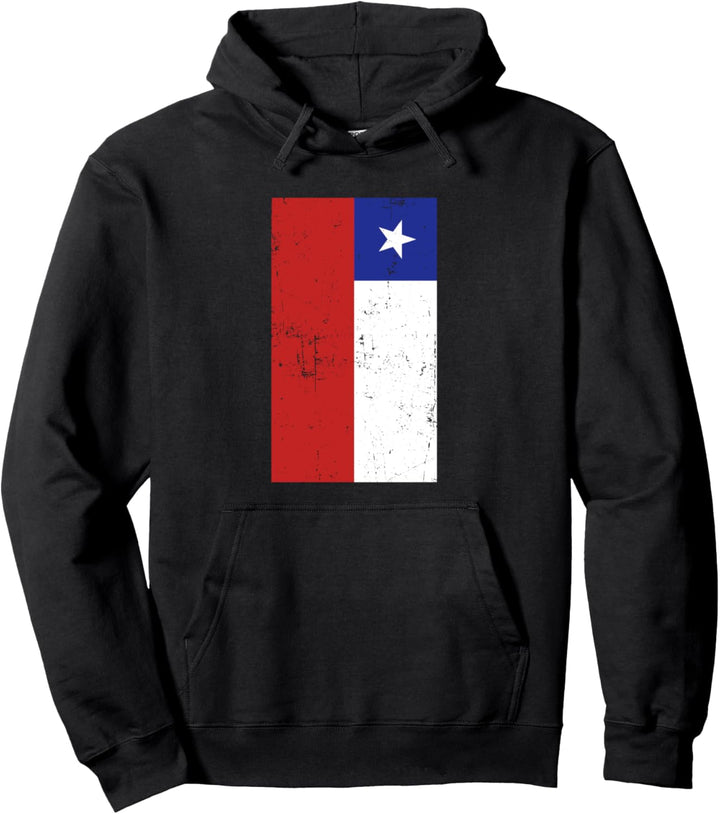 Chile South America Santiago Distressed Flag Pullover Hoodie