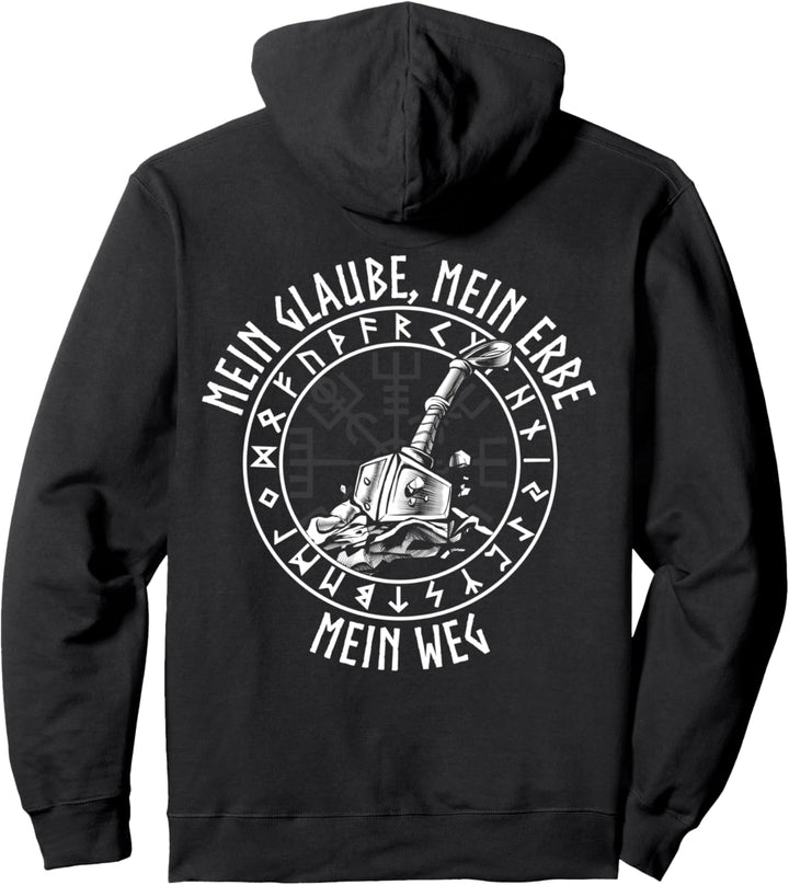 Wikinger Shirt, Walhalla & Grüsse von Odin, Erbe Glaube Pullover Hoodie