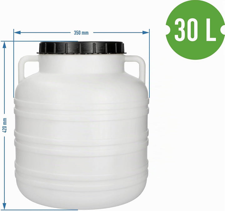 BROWIN Fass 20 Liter 360130 | Kunststofffass, Lebensmittelfass, Tonne, Wasserfass, Futtertonne, Gepä
