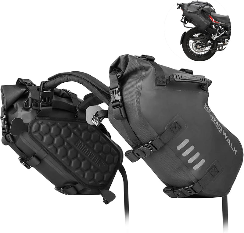 Rhinowalk Motorrad Satteltasche 18L (9L*2) Wasserdicht Motor Seitentasche Gepäcktasche Hecktasche Hi