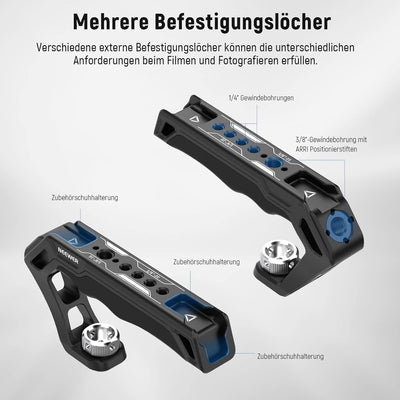 NEEWER Top Handle Oberer Kameragriff mit 3/8" ARRI Locating Schraube, komfortabler Silikongriff mit