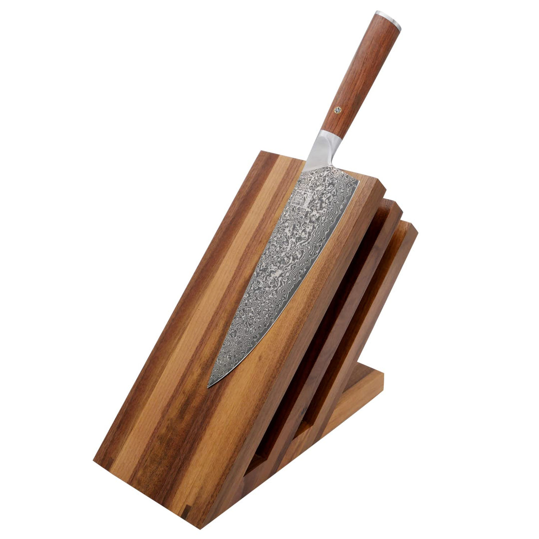 Zayiko exklusiver hochwertiger Design Messerblock Messerbrett Fächer ohne Messer für bis zu 6 Kochme