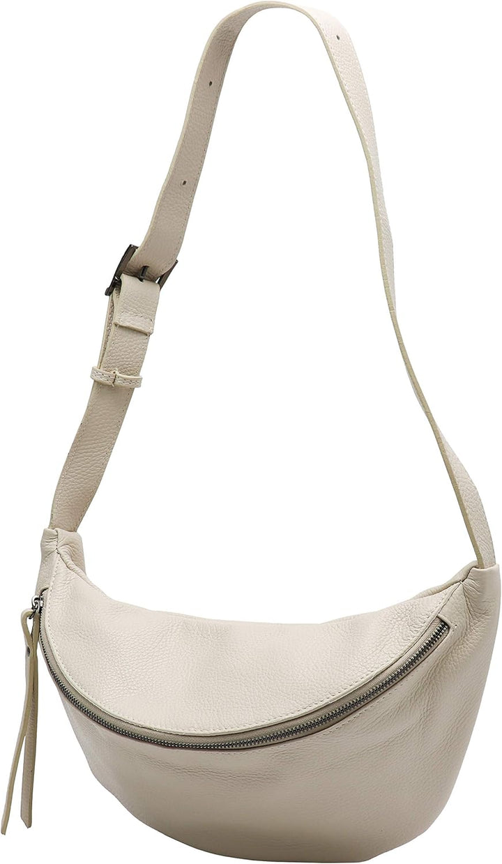SH Leder echt Leder Damen Unisex Brusttasche für Festival Reise mittelgross Hüfttasche Crossbody Bag