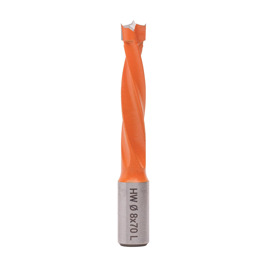 ENT 22324 Dübelbohrer HW, Schaft (S) 10 mm, Durchmesser (D) 8 mm, NL 43 mm, SL 20 mm, L 70 mm, Links