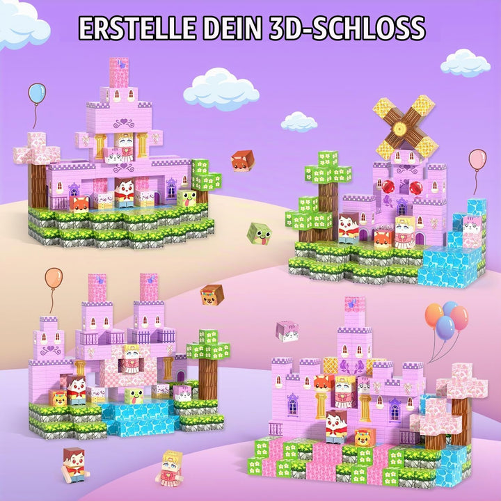 Magnetische Bausteine 150 PCS, Magnetbausteine für 3+ Jahr, Magnetic Blocks Spielzeug-Sets für Kinde