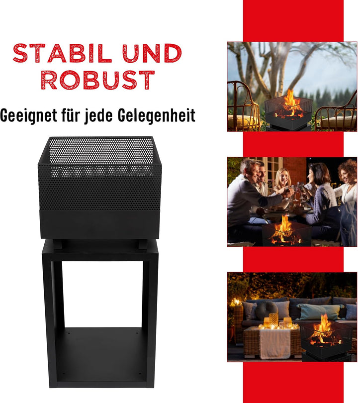 BBQ Collection Feuerkorb, Aluminium, Schwarz, One Size