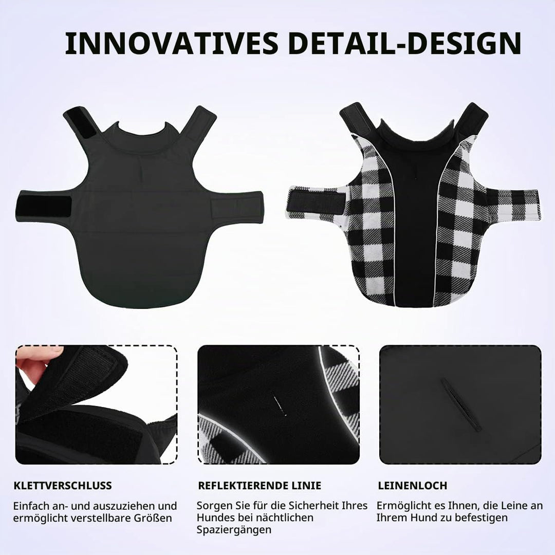 Warme Hundemantel Winter, Hundemantel mit Bauchschutz, Wintermantel für Hunde mit Reflektierend, Wen