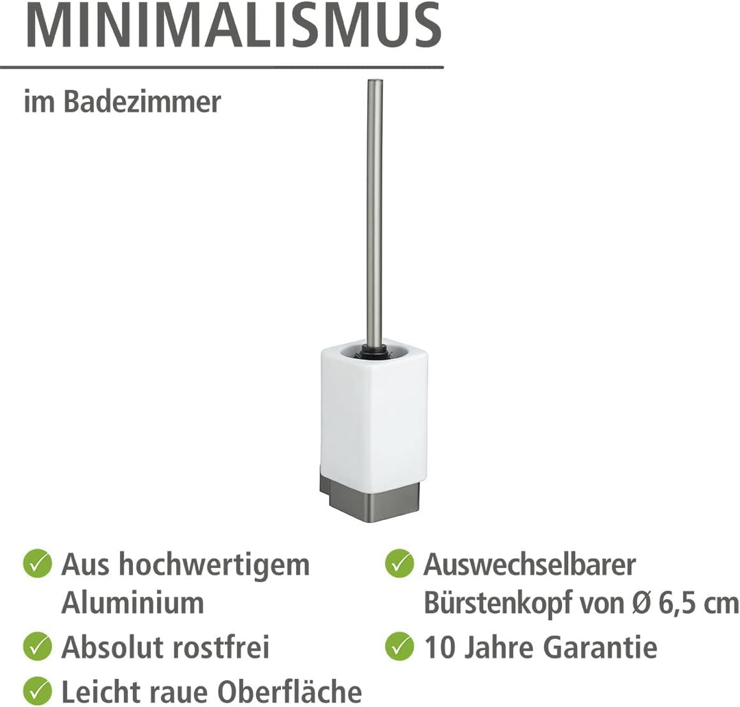WENKO Wand WC-Garnitur Montella, Wandmontage, Keramikbehälter abnehmbar, 7,3x40x10,3 cm, Schraubmate