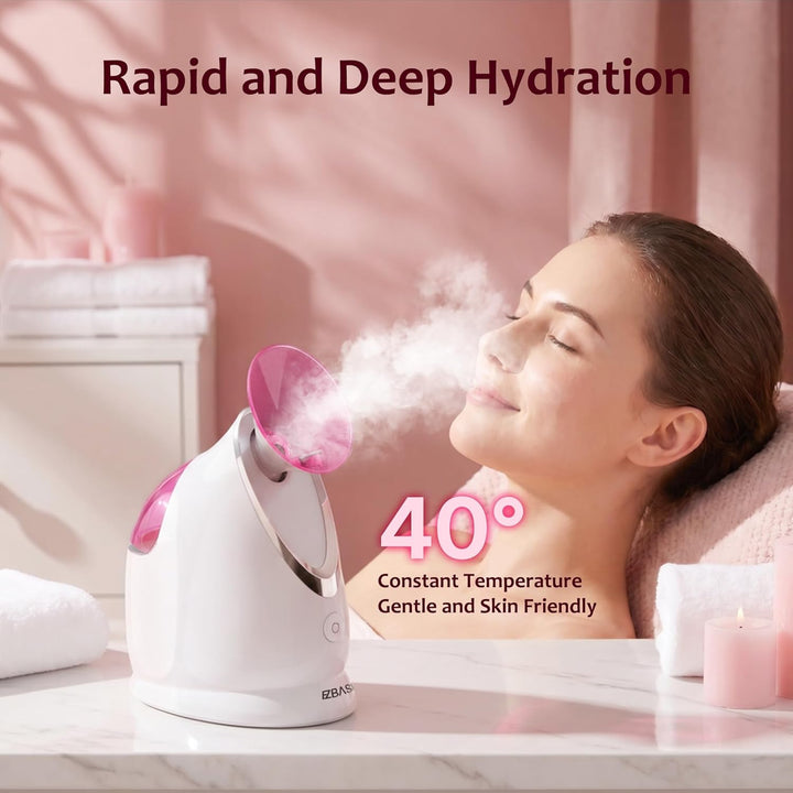 Gesichtssauna - EZBASICS Nano Ionic Gesichtsdampfer Warmer Nebel Heim-Sauna SPA Gesichts-Befeuchter