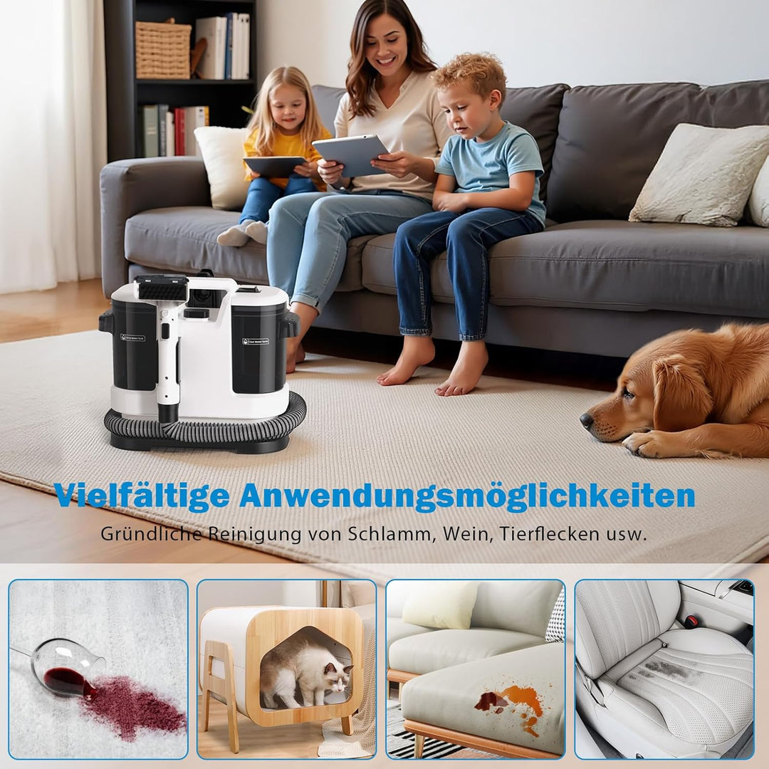 Tragbarer Polsterreiniger & Fleckenreiniger – 3-in-1 Spot Cleaner mit Sprüh-, Bürsten- und Saugfunkt