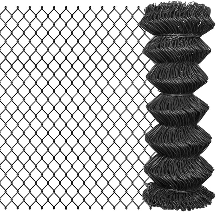 HOMIUSE Maschendrahtzaun 25x1 m Stahl Grau Gartenzaun Metall Drahtgitter Zaun für Hunde Gartenzaun S