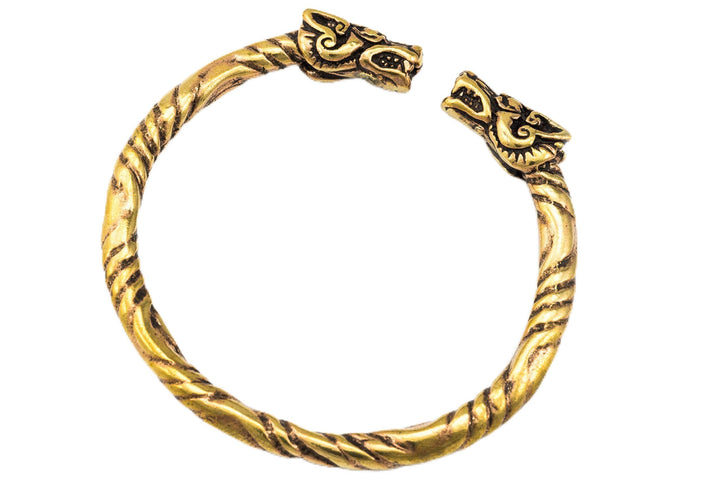 Windalf Vintage Vikings Armreif THORA Ø 5.7 cm Ethno Bohemia Drachen Armschmuck Hochwertige Bronze