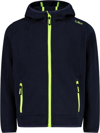 CMP Jungen Fleecejacke Knitted Fix Hood 116 Flussgelbes Fluo, 116 Flussgelbes Fluo