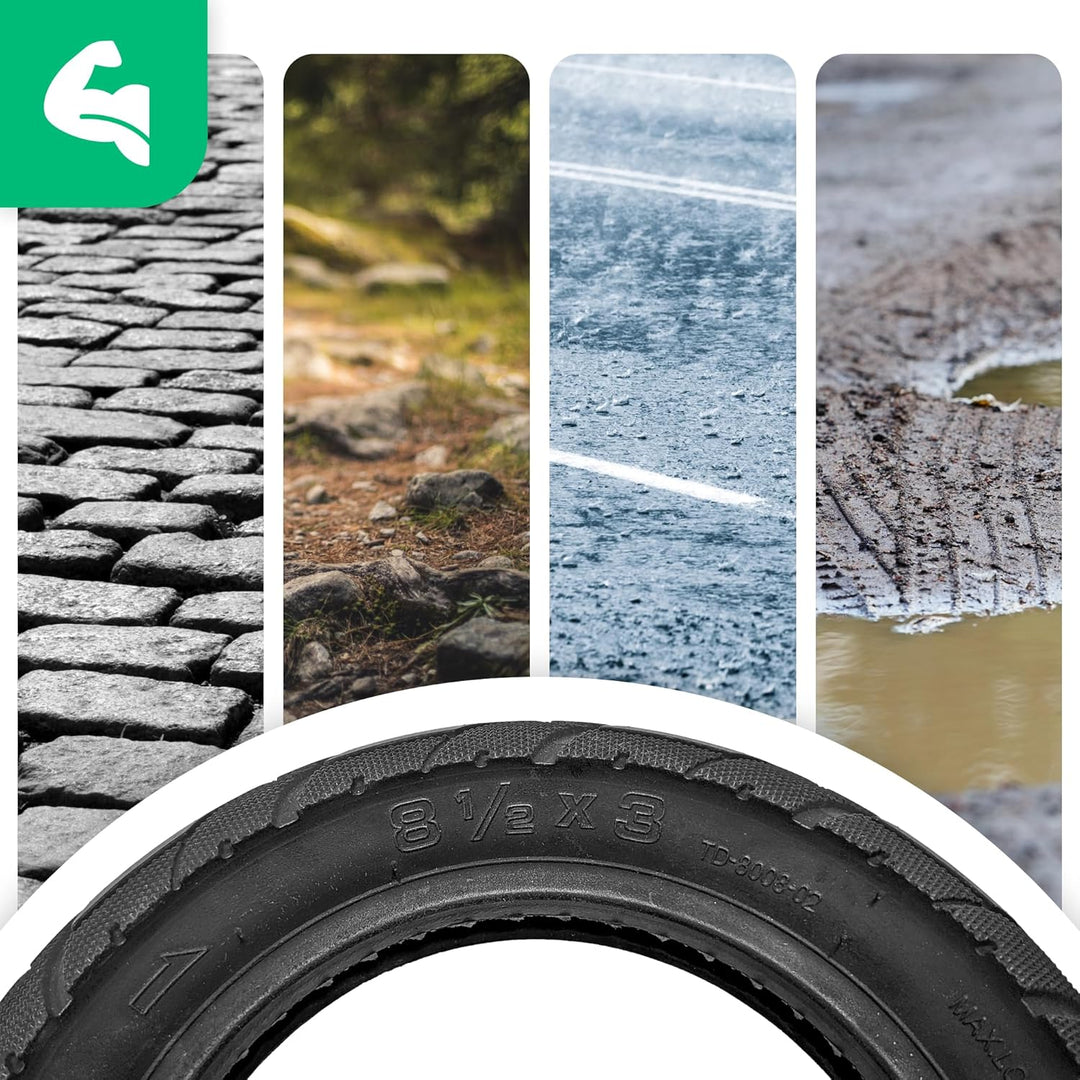 MOOVMOOV Aufblasbarer Reifen 8 1/2 x 3 – Schlauch nicht enthalten | = 8,5 x 3,0 | für VSett 8, VSett