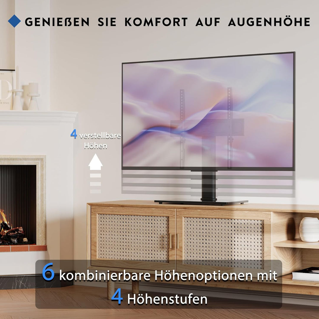 BONTEC TV Standfuss TV Ständer Universal Höhenverstellbar für 26-55 Zoll LCD LED OLED Plasma Flach &