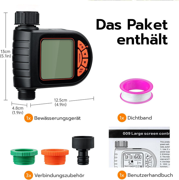 Mcbazel Bewässerungscomputer, Bewässerungsuhr mit Regenverzögerung, Automatische/Manuell Bewässerung