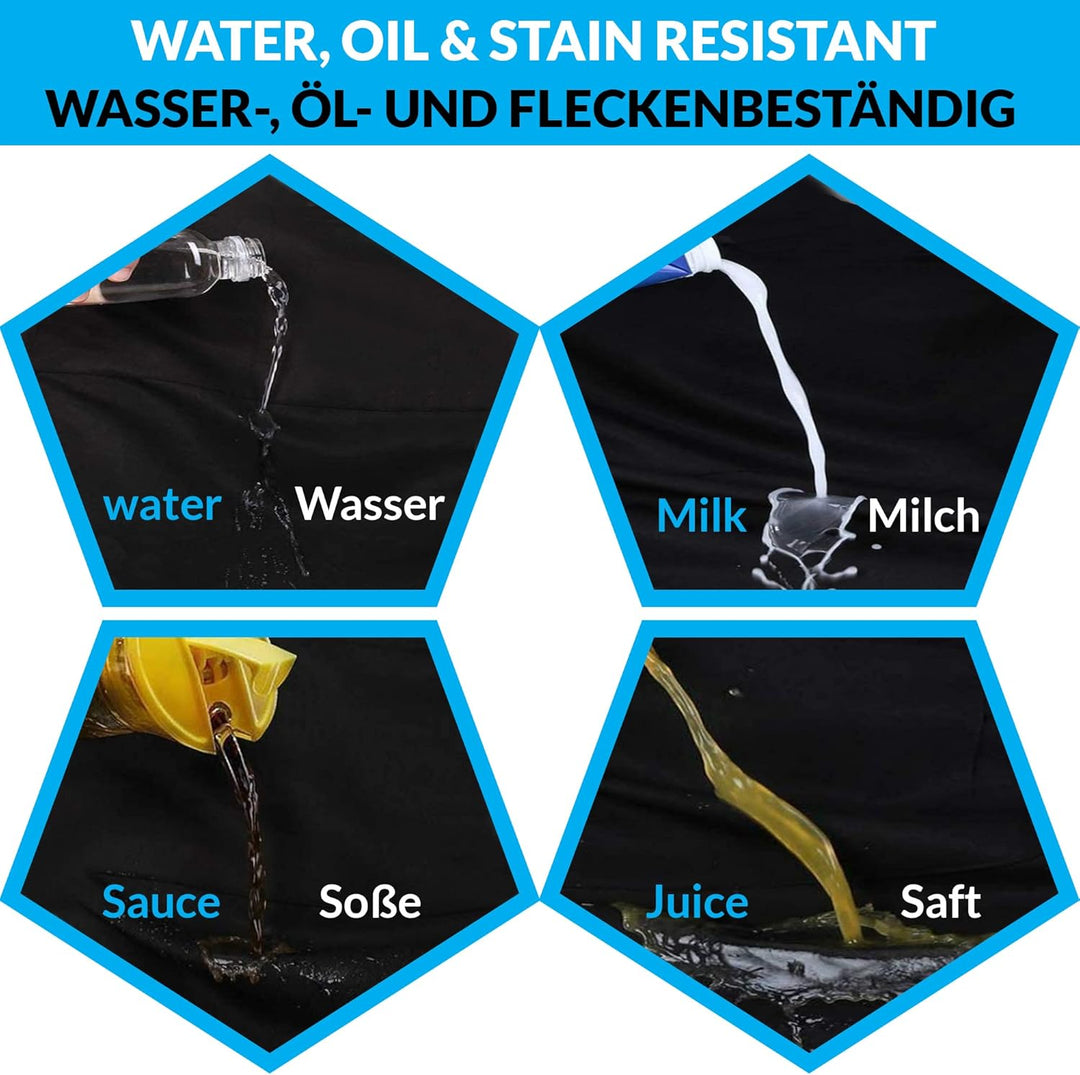 LEFUNDA® Kochschürze Wasserdicht Schürze mit 3 Taschen Verstellbare Grillschürze mit langen Bändern