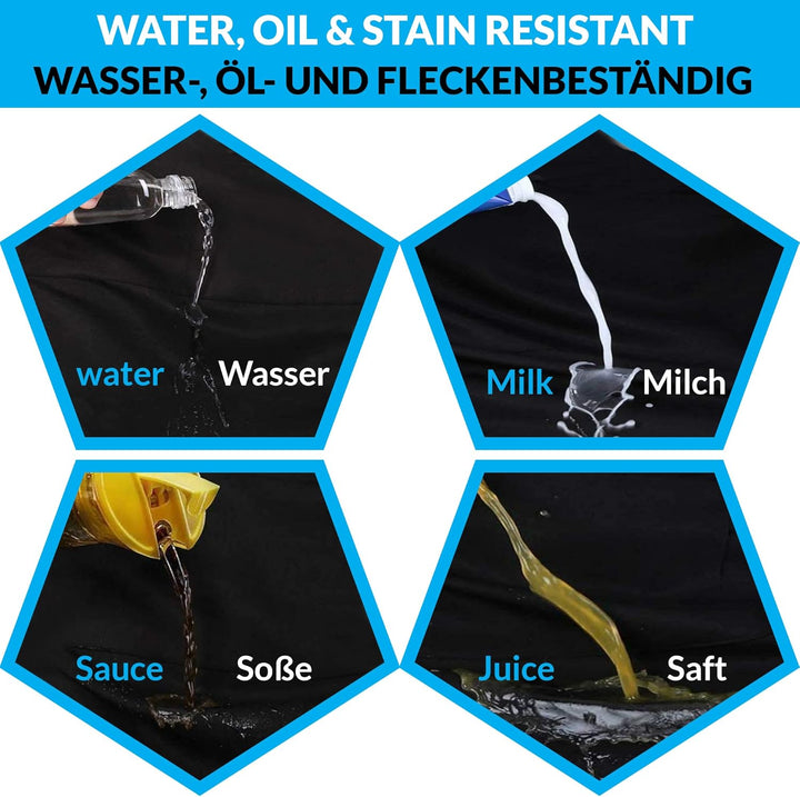 LEFUNDA® Kochschürze Wasserdicht Schürze mit 3 Taschen Verstellbare Grillschürze mit langen Bändern