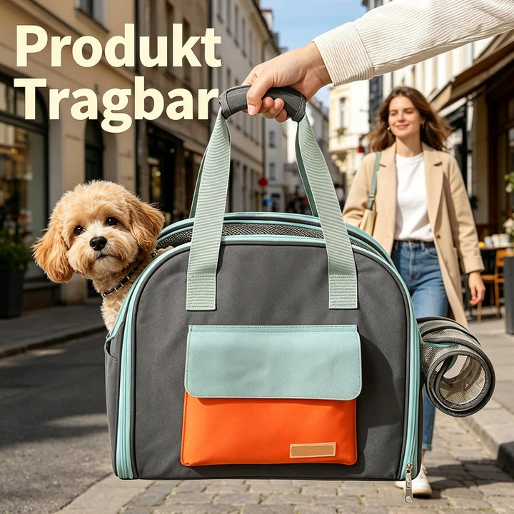 Erweiterbar Katzentransporttasche, Katzen Rucksack mit Netzfenster, Transportbox Katze mit Taschen,