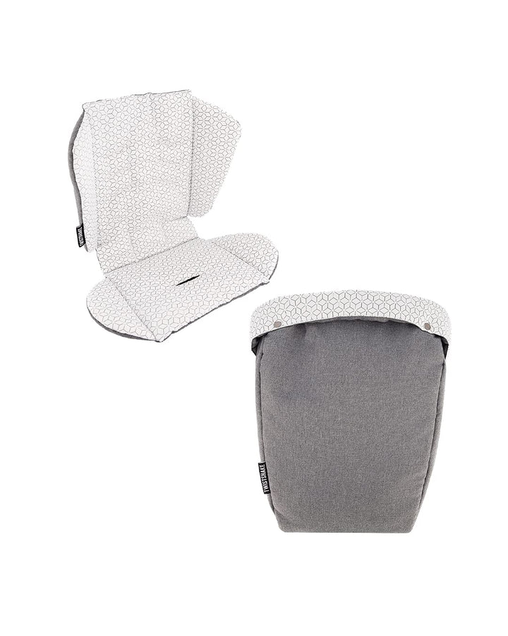 TWISTSHAKE Sitzauflage und Fusssack Set für Tour Kinderwagen, Grau Sitzauflage und Fusssack Grau, Si